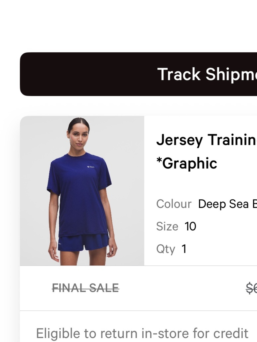 Lululemon Deep Sea Blue Jersey Training Short-Sleeve Shirt